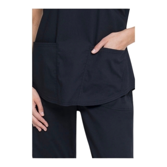 SCRUBSTAR Women's Core Essentials Stretch V-Neck Scrub Top WM01T893 2XL Black‎ - Picture 5 of 10